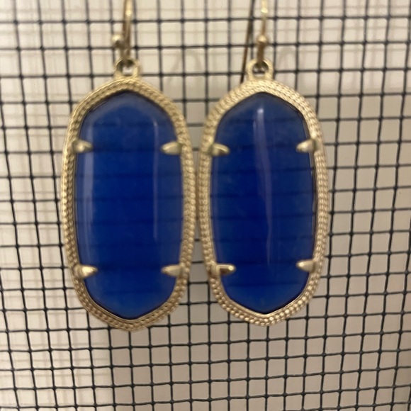 Kendra Scott Royal Blue Elle Gold Drop Earrings - Picture 1 of 1